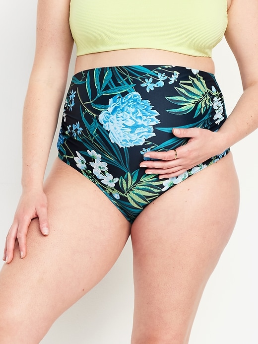 Image number 1 showing, Maternity High-Waisted Swim Bottoms