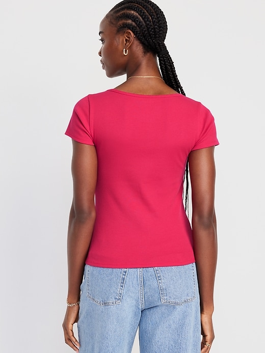 Image number 2 showing, Fitted Square-Neck T-Shirt