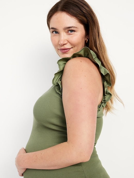 Image number 3 showing, Maternity Ruffle-Trim Combination Top