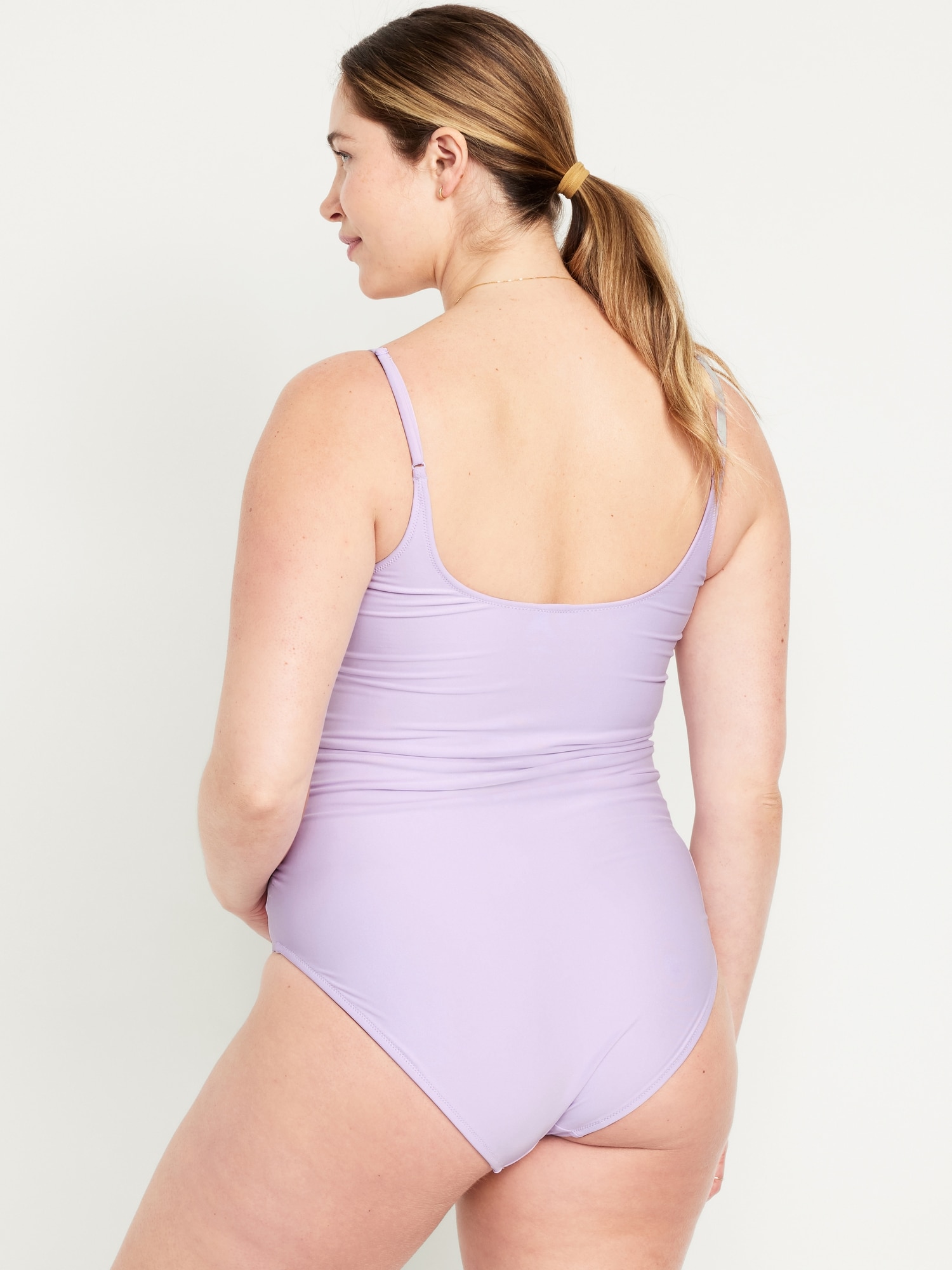 Maternity Scoop Neck One-Piece Swimsuit