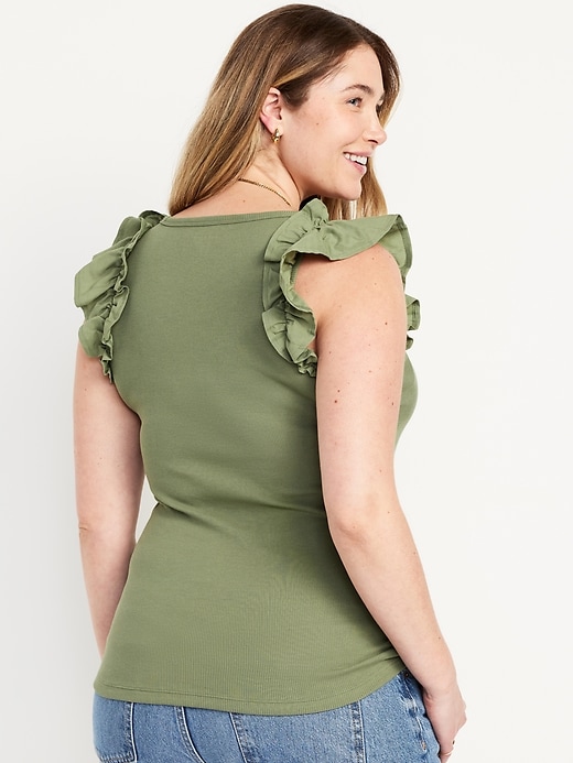 Image number 2 showing, Maternity Ruffle-Trim Combination Top