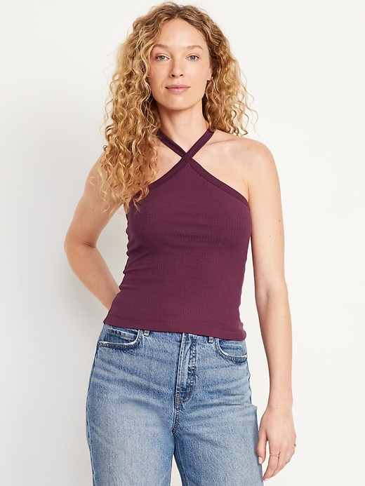 Image number 1 showing, Fitted Halter Top