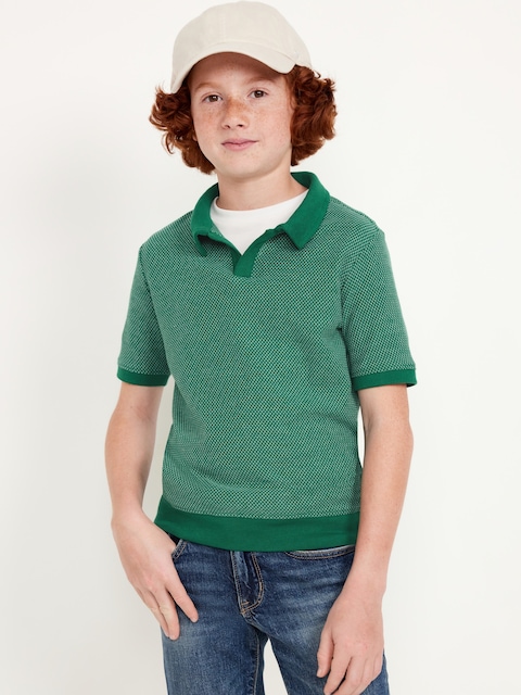 Short-Sleeve Knit Polo Shirt for Boys