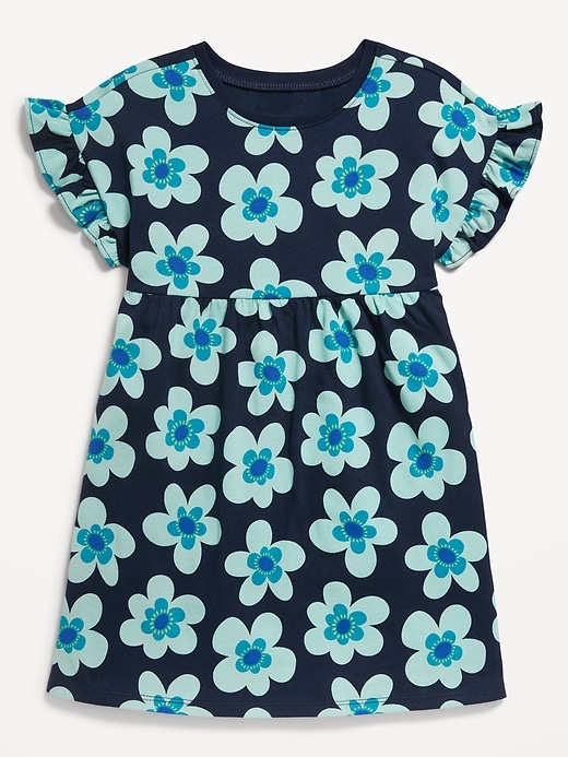 Voir une image plus grande du produit 1 de 1. Robe ajustée et évasée à motif pour Toute-petite fille