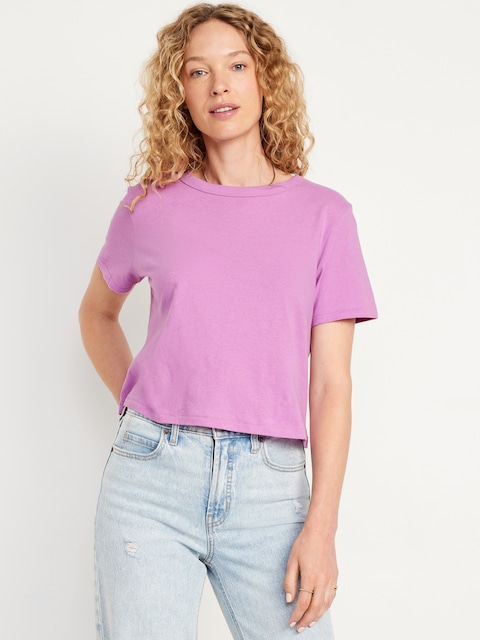 T-shirt passe-partout court - Violet