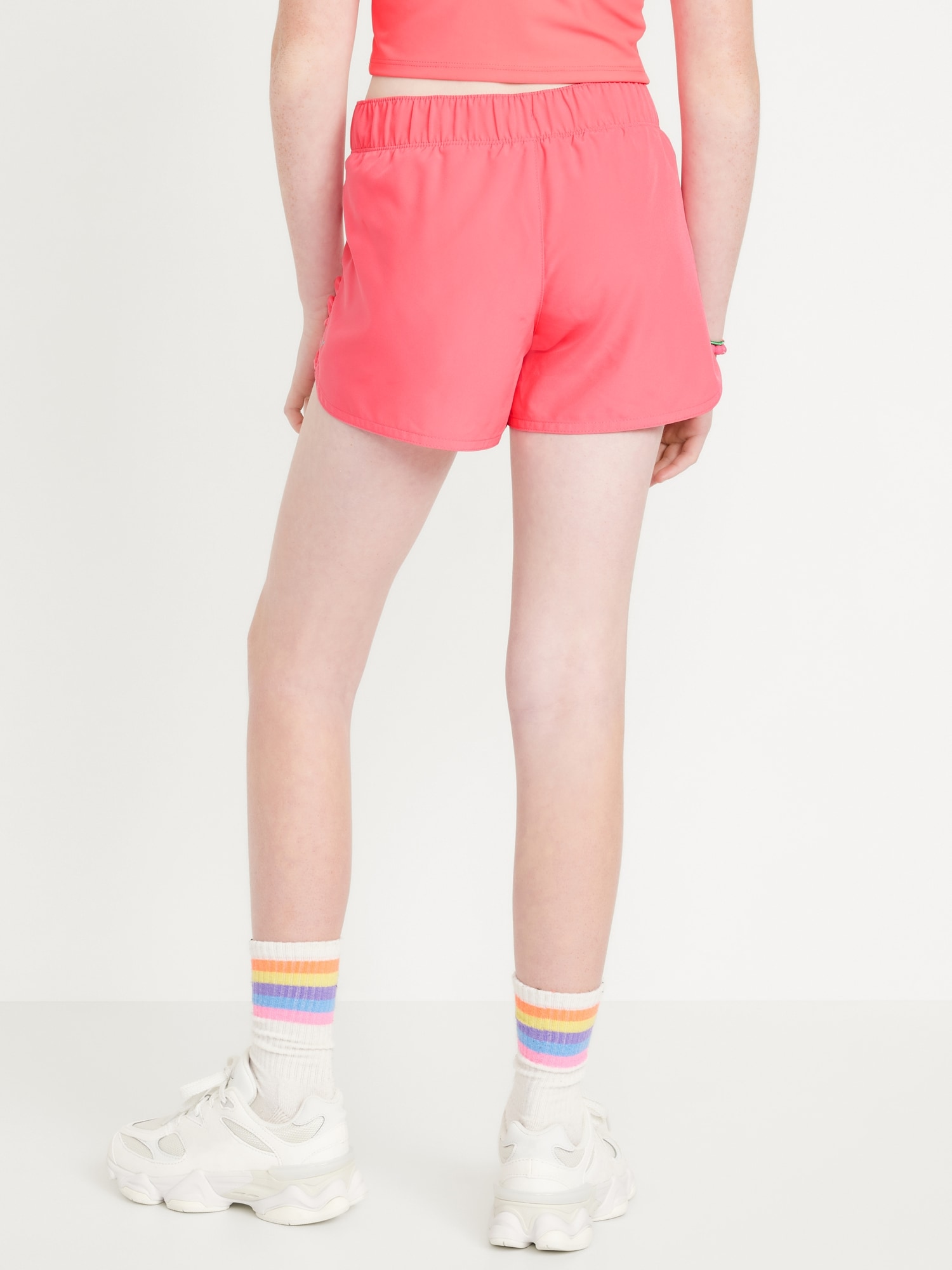 Dolphin-Hem Ruffle-Trim Run Shorts for Girls