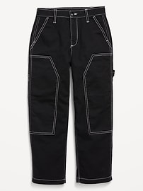 Voir une image plus grande du produit 4 de 5. Pantalon de menuisier ample à taille haute pour fille