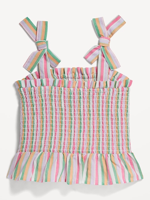 Voir une image plus grande du produit 2 de 2. Haut sans manches texturé à smocks à boucle pour Toute-petite fille