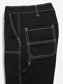 Voir une image plus grande du produit 5 de 5. Pantalon de menuisier ample à taille haute pour fille