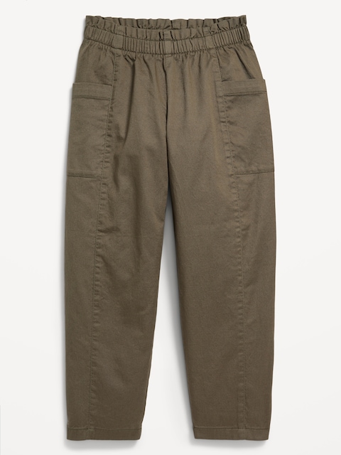 Loose Ruffle-Trim Pull-On Pants for Girls