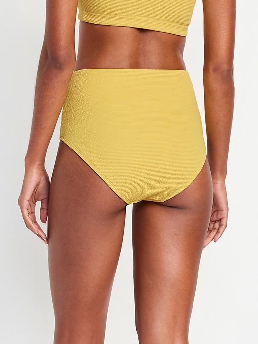 Image number 2 showing, High-Waisted French-Cut Puckered Bikini Swim Bottoms