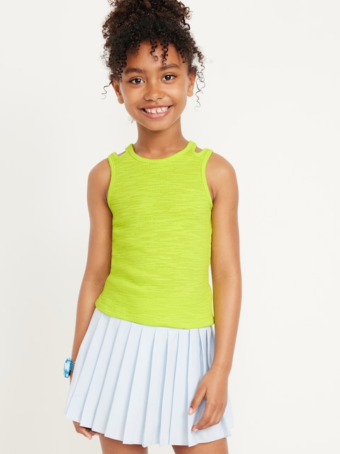 Cutout-Shoulder Tank Top for Girls