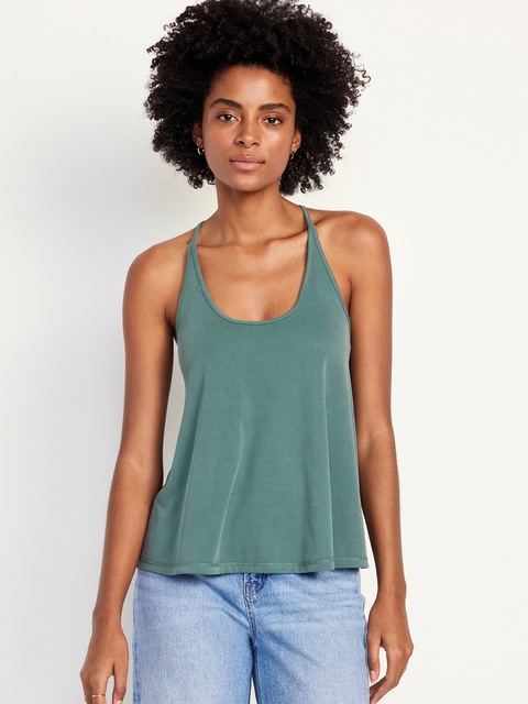 Rib-Knit Strappy Tank Top