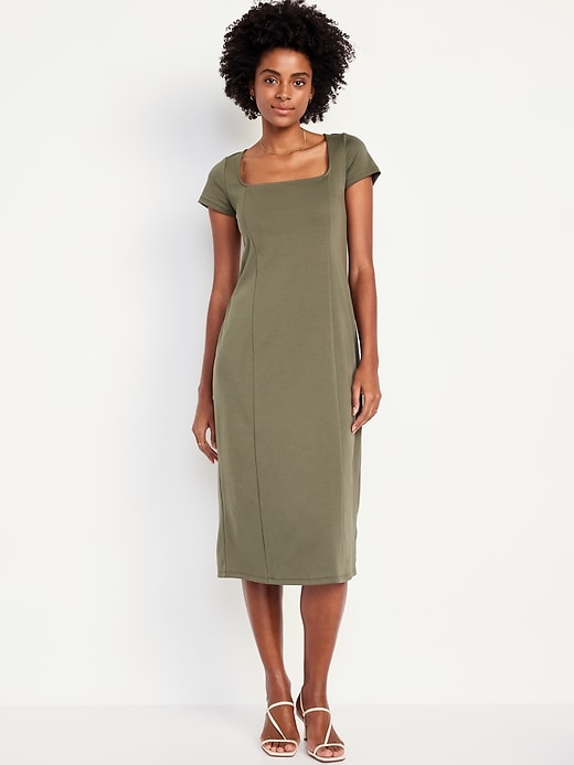 Image number 1 showing, Square-Neck Midi Dress