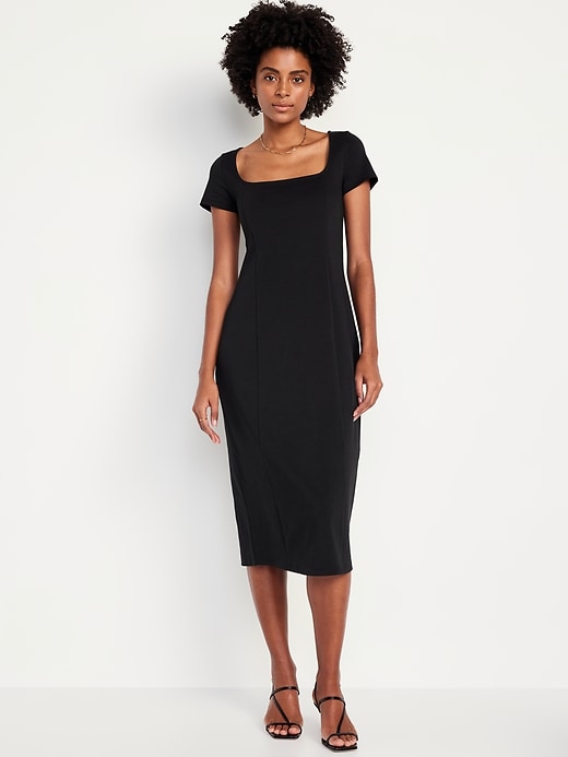 Image number 1 showing, Square-Neck Midi Dress