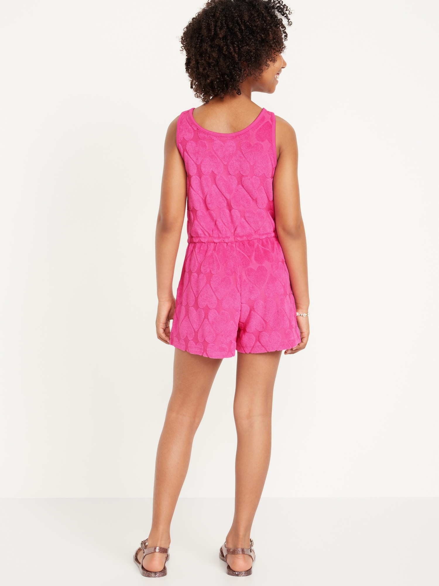 Sleeveless Terry Cinched-Waist Romper for Girls