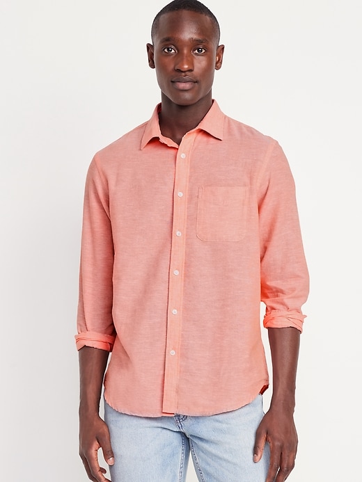 Image number 1 showing, Classic Fit Everyday Linen-Blend Shirt