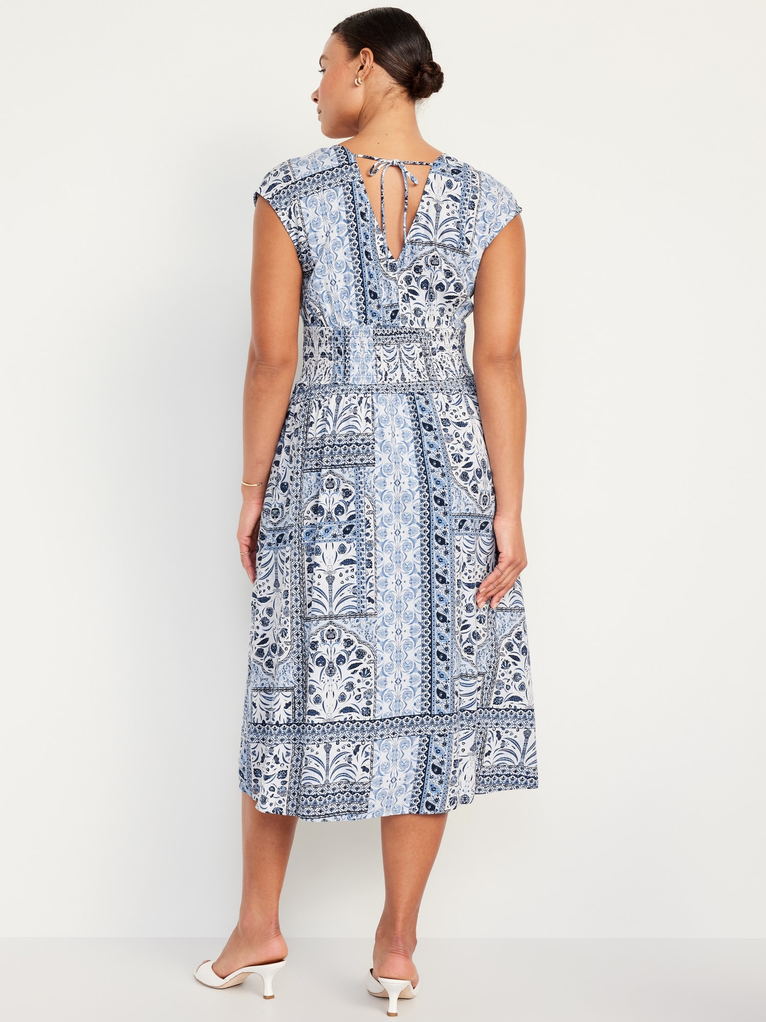 Waist-Defined Midi Dress | Old Navy