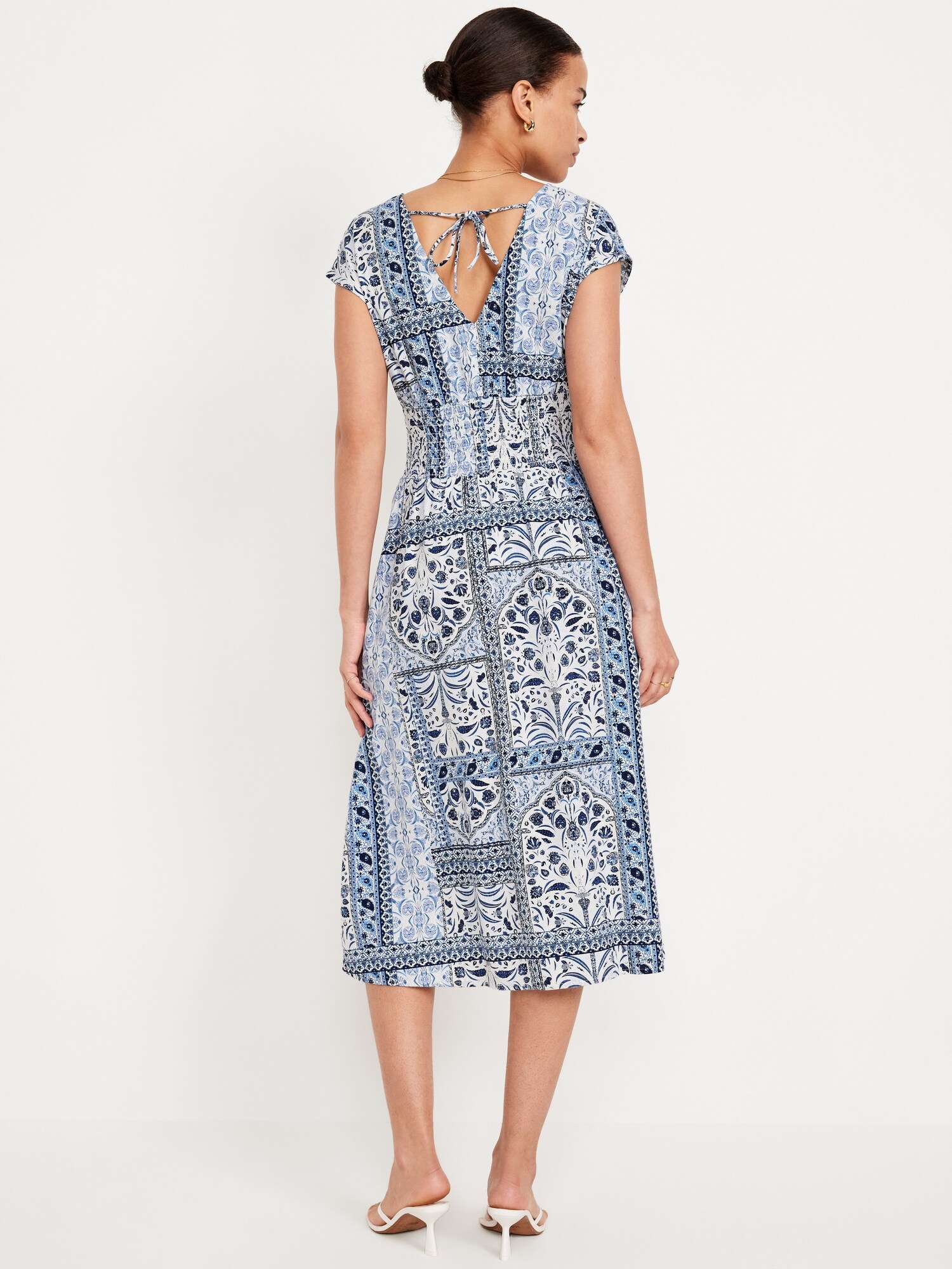 Waist-Defined Midi Dress | Old Navy