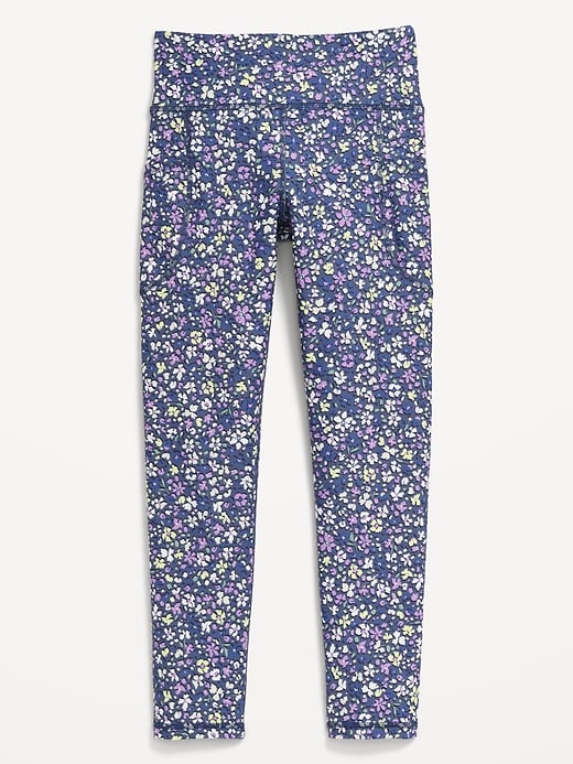 Image number 5 showing, High-Waisted PowerSoft 7/8-Length Side-Pocket Leggings for Girls