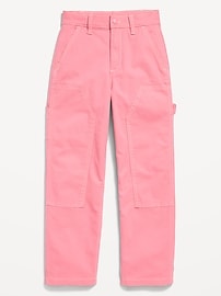 Voir une image plus grande du produit 4 de 5. Pantalon de menuisier ample à taille haute pour fille