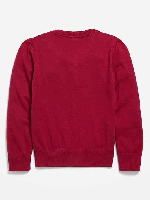 L'image numéro 4 présente Cardigan d’uniforme scolaire boutonné devant pour Fille