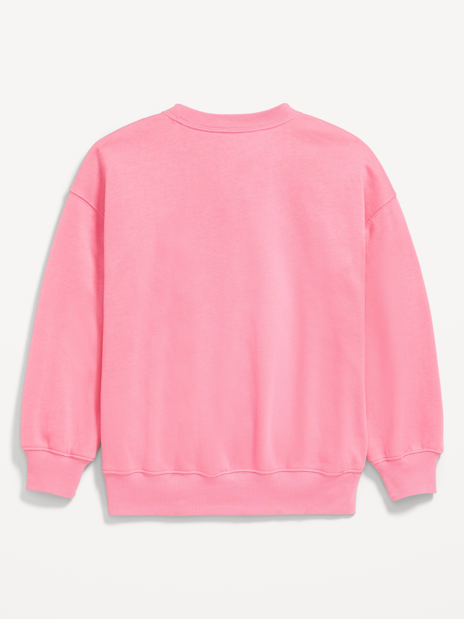 Oversized Crew-Neck Graphic Tunic Sweatshirt for Girls