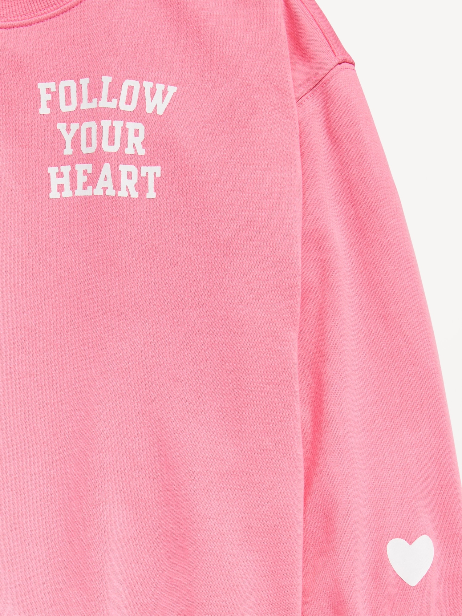 Oversized Crew-Neck Graphic Tunic Sweatshirt for Girls