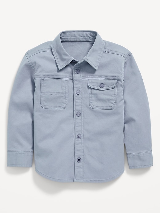 View large product image 1 of 2. Long-Sleeve Utility Pocket Shirt for Toddler Boys