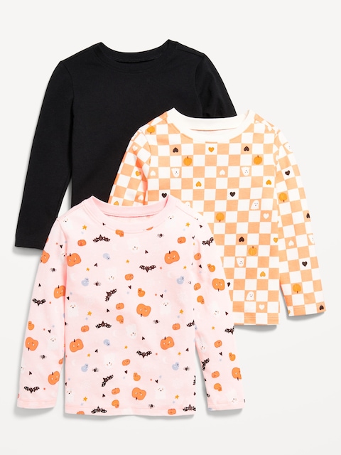 Long-Sleeve T-Shirt 3-Pack for Toddler Girls - Halloween