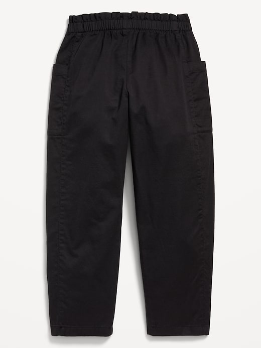 Voir une image plus grande du produit 2 de 2. Pantalon ample à taille extensible à ourlets bordés de volants pour fille