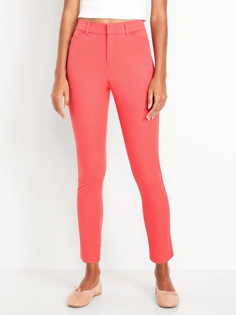 High-Waisted Pixie Skinny Ankle Pants - Calypso Coral