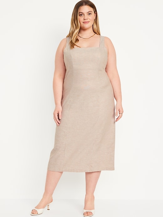 Image number 7 showing, Sleeveless Linen-Blend Midi Dress