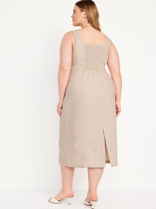 Image number 8 showing, Sleeveless Linen-Blend Midi Dress