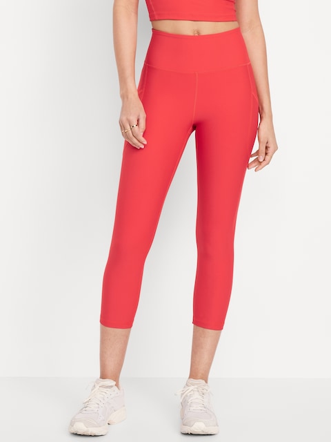 High-Waisted PowerSoft Crop Pocket Leggings