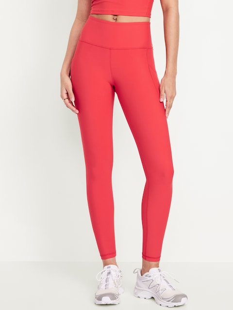 High-Waisted PowerSoft 7/8 Pocket Leggings - Cherry Tomato