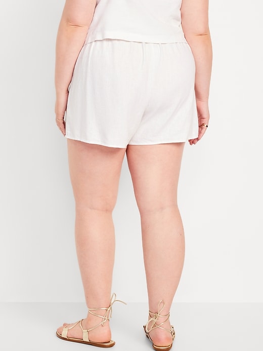 Image number 8 showing, High-Waisted Linen-Blend Wrap-Front Mini Skort