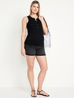 Maternity Full-Panel OG Straight Jean Shorts -- 5-inch inseam