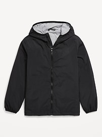 Image number 2 showing, Hooded Zip-Front Water-Resistant Jacket for Boys