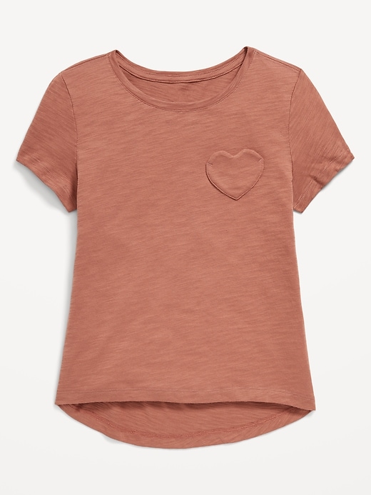 View large product image 1 of 2. Softest Heart-Pocket T-Shirt for Girls