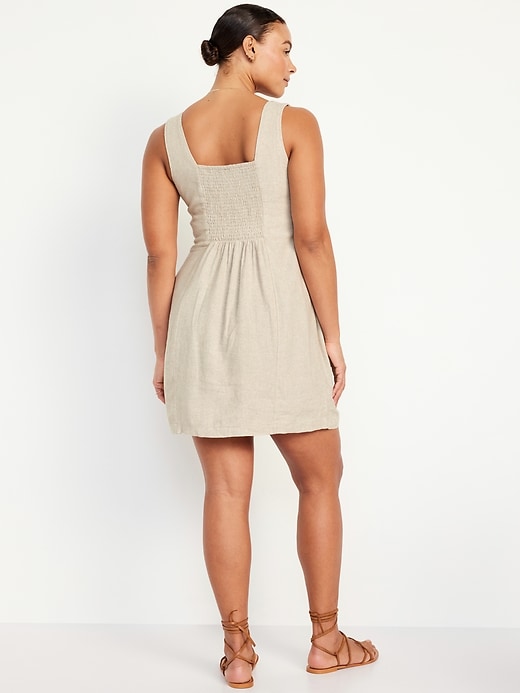 Image number 6 showing, Sleeveless Linen-Blend Mini Dress