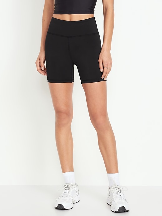 Image number 1 showing, High-Waisted PowerSoft Biker Shorts -- 6-inch inseam