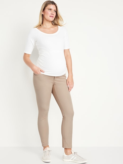 Image number 1 showing, Maternity Full-Panel Pixie Ankle Pants