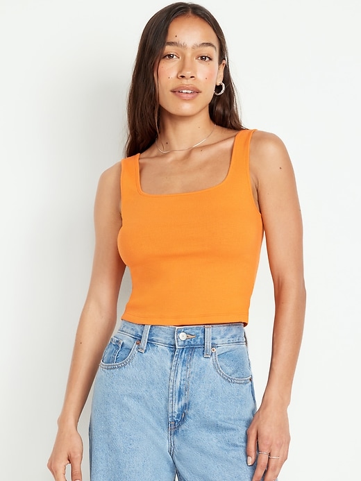 Image number 1 showing, Ultra-Crop Rib-Knit Tank Top