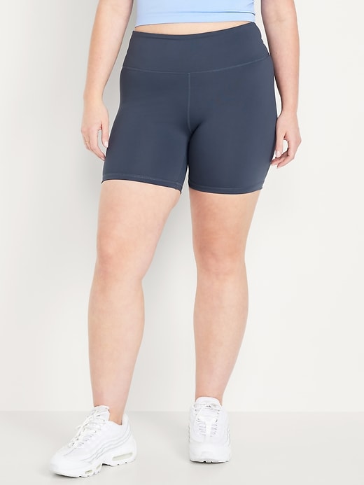 Image number 5 showing, High-Waisted PowerSoft Biker Shorts -- 6-inch inseam