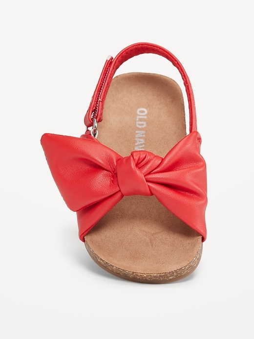 View large product image 2 of 4. Faux-Leather Tie-Bow Sandals for Baby