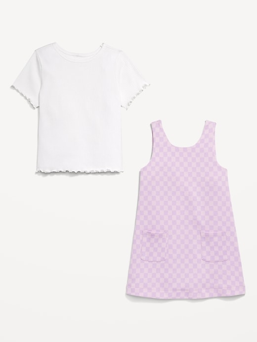 Voir une image plus grande du produit 2 de 2. Ensemble robe sans manches dotée de poches et t-shirt pour Toute-petite fille