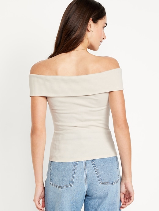 Image number 2 showing, Off-Shoulder Ribbed Top