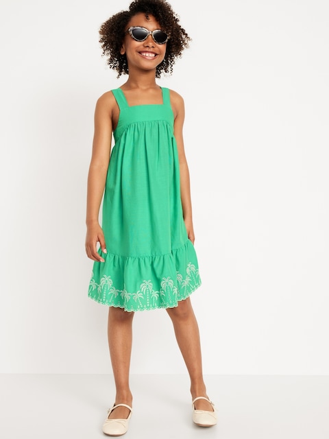 Sleeveless Embroidered Dress for Girls