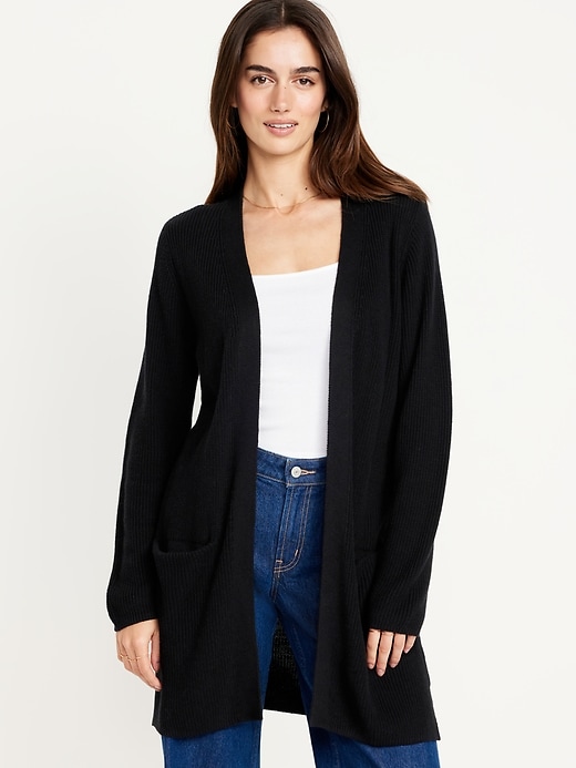 Image number 1 showing, Open-Front Longline Cardigan Sweater